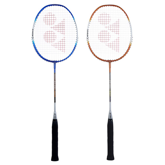 Yonex ZR 100 Light Aluminium Badminton Racquet with Full Cover (Blue/Orange) Made in India , Set of 2