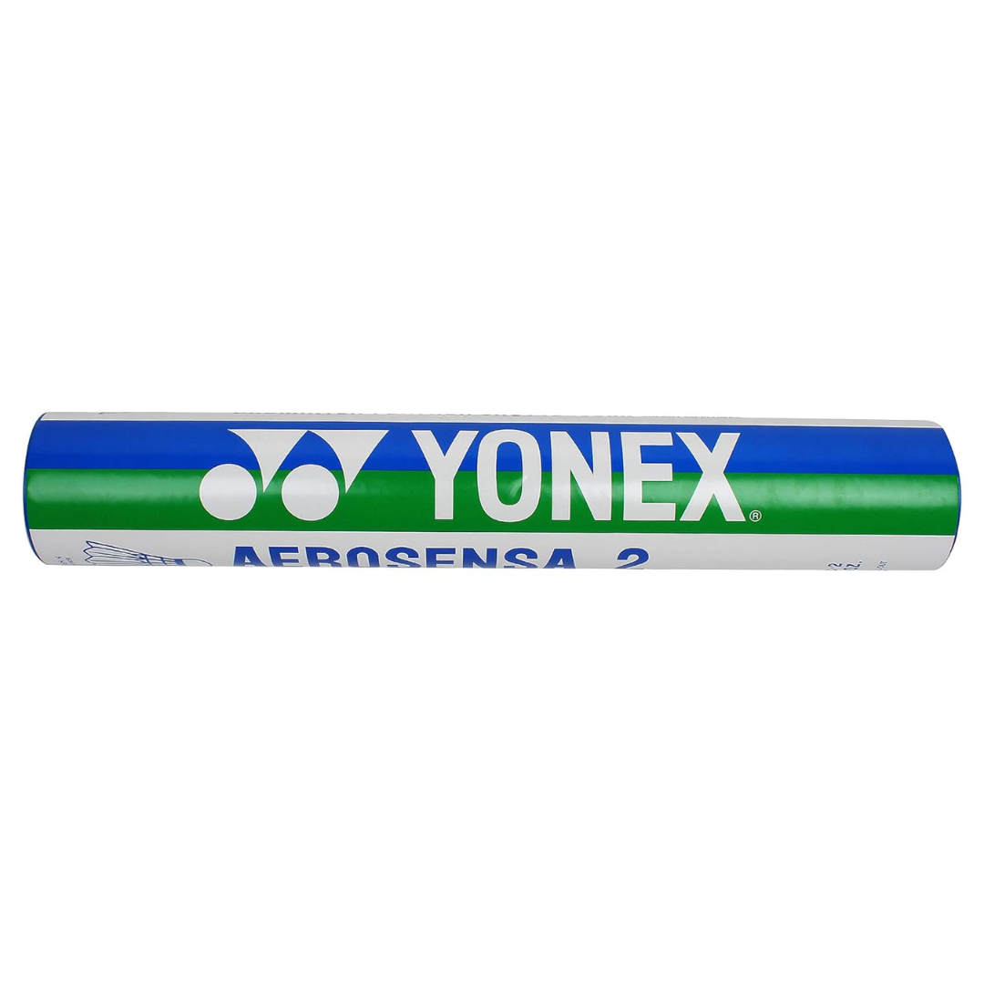 Yonex Aerosensa 2 Feather Badminton Shuttlecocks (White, Medium Speed ) | Real Goose Feathers | Solid Cork | Pack Of 12