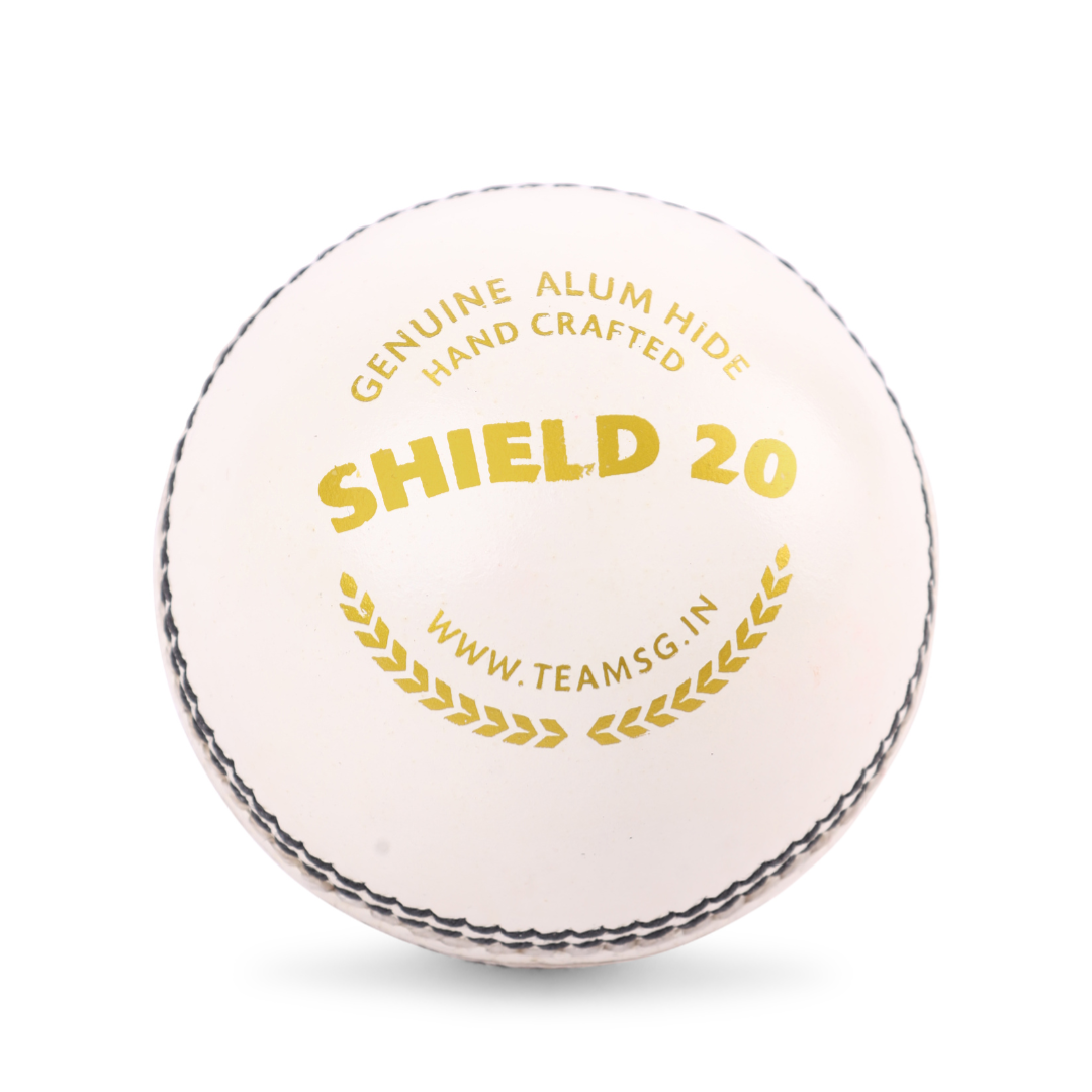 SG Shield 20 White Cricket Leather Ball