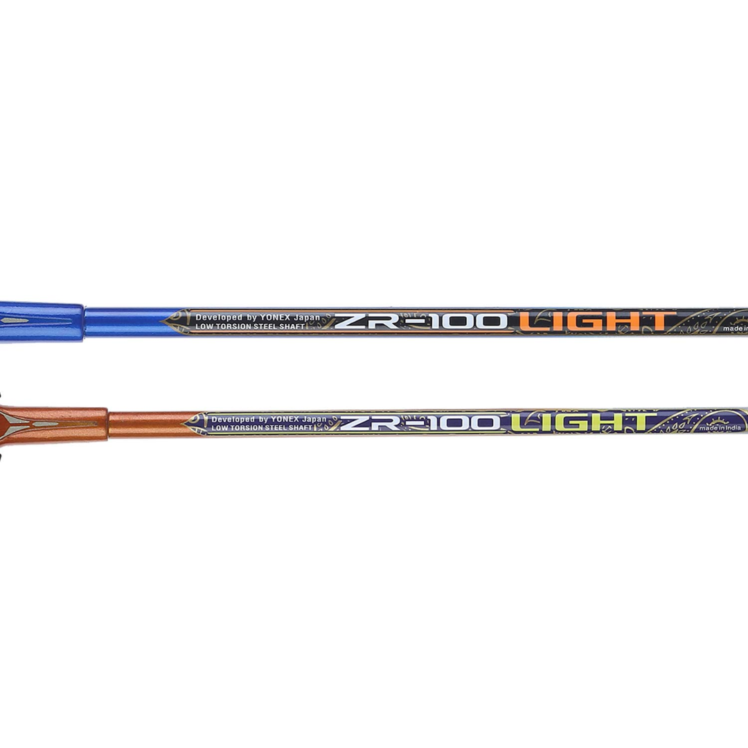 Yonex ZR 100 Light Aluminium Badminton Racquet with Full Cover (Blue/Orange) Made in India , Set of 2