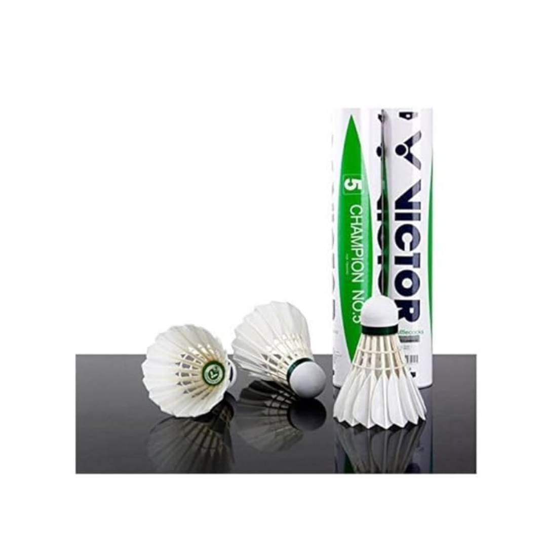 VICTOR Champion No 5 Shuttlecock Pack of 12 (Speed 76)