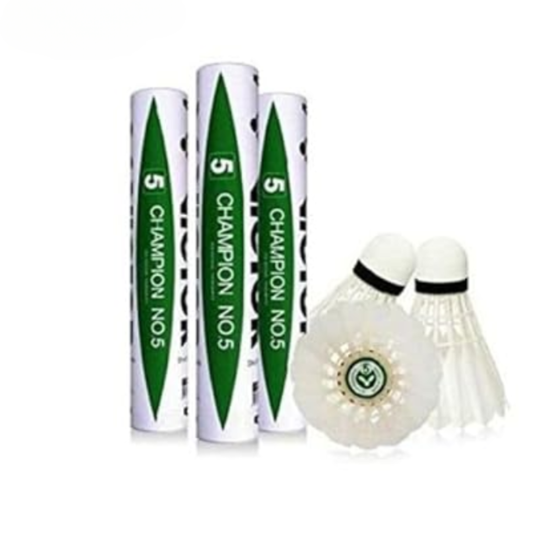 VICTOR Champion No 5 Shuttlecock Pack of 12 (Speed 76)