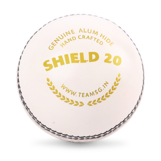 SG Shield 20 White Cricket Leather Ball