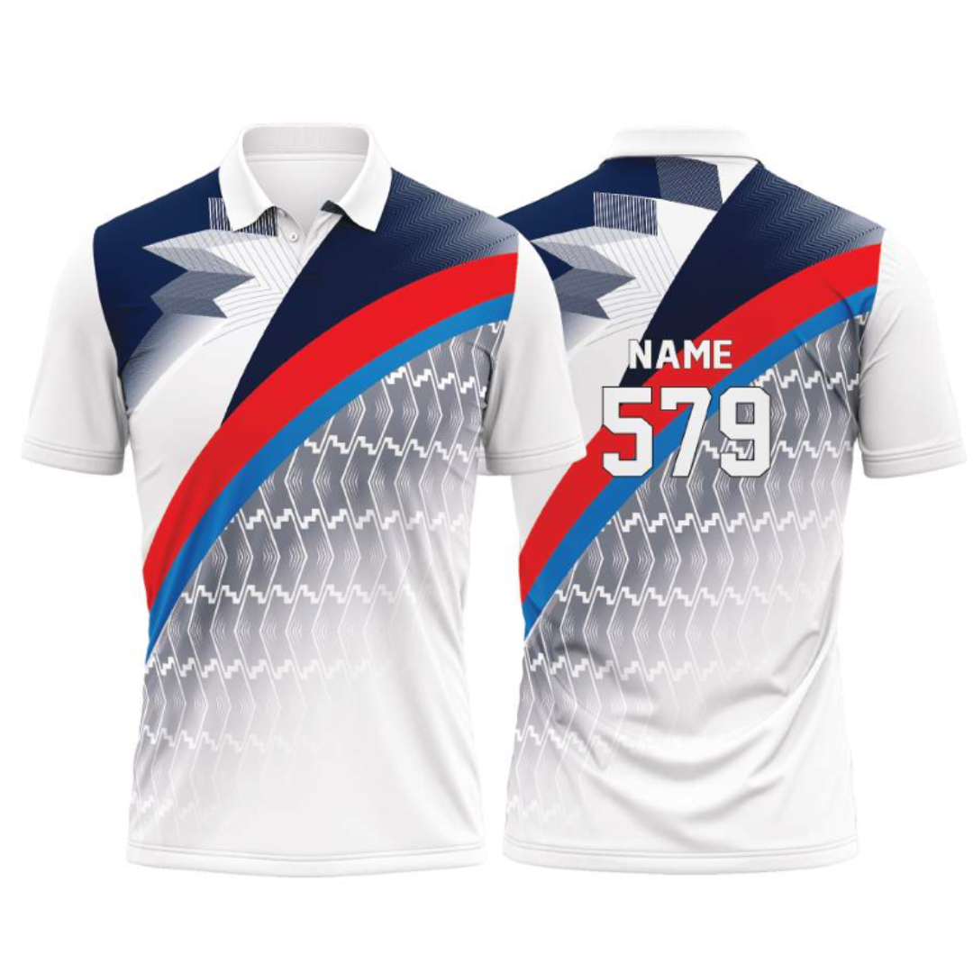 Customised Cricket Jersey White Black GW-CU207