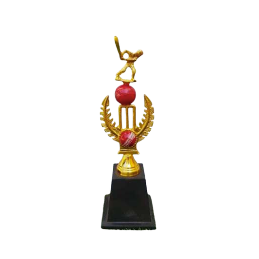 Victory Cricket Best Player Trophy || Best Batsman_Best Bowler_Best All Rounder Trophy (Golden- 14",16",18")Metal Trophy M-8718 - GW Sports App