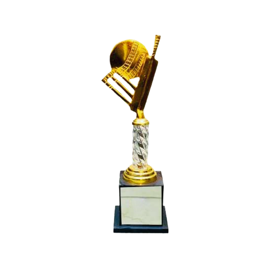 Royal Trophy Golden Metallic Cricket Batsman Award, (9.5",10.5", 12") Metal Trophy M-4325 - GW Sports App