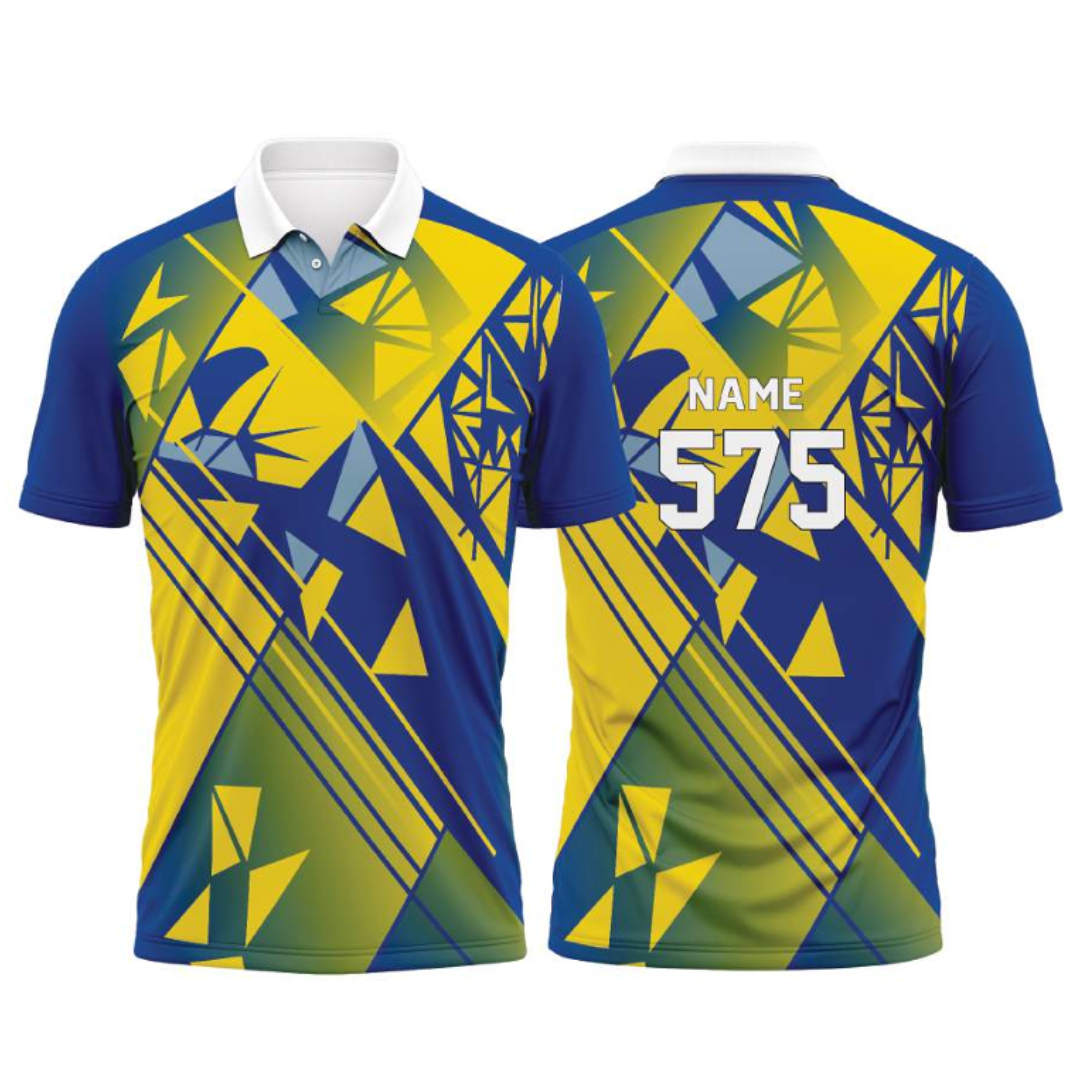 Customised Cricket Jersey Yellow Blue GW-CU212