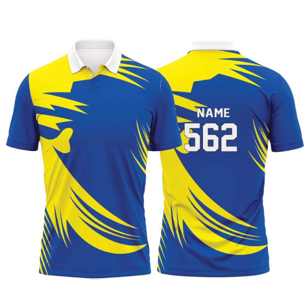 Customised Cricket Jersey Blue Yellow GW-CU216