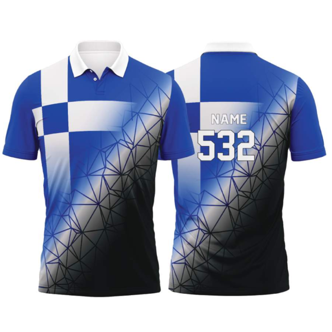 Customised Cricket Jersey Black Blue GW-CU185 - GW Sports App