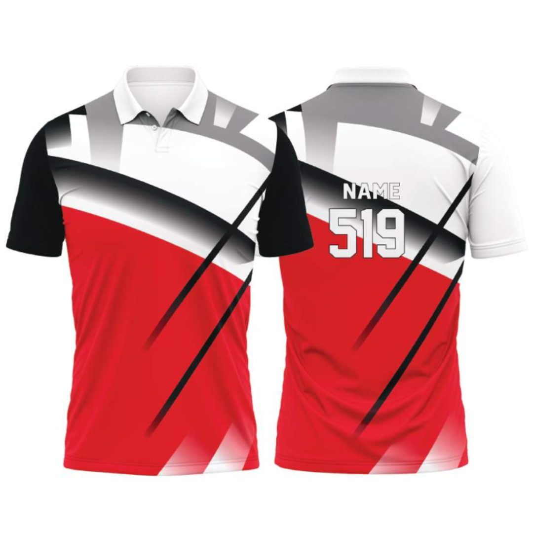 Customised Cricket Jersey White Red GW-CU154 - GW Sports App