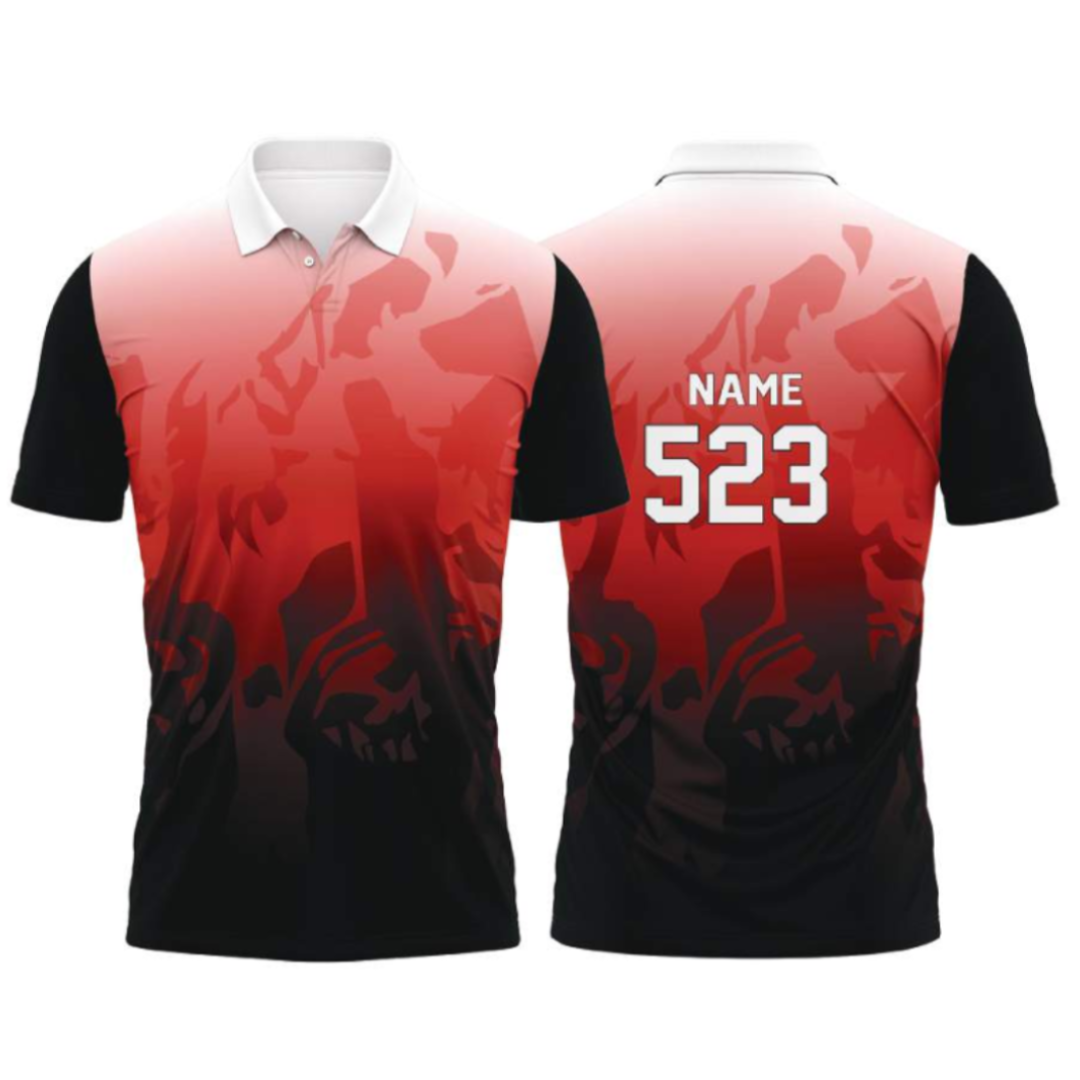 Customised Cricket Jersey Black Light Red GW-CU175 - GW Sports App