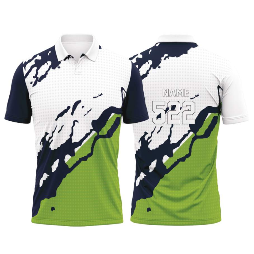 Customised Cricket Jersey White Green GW-CU174 - GW Sports App