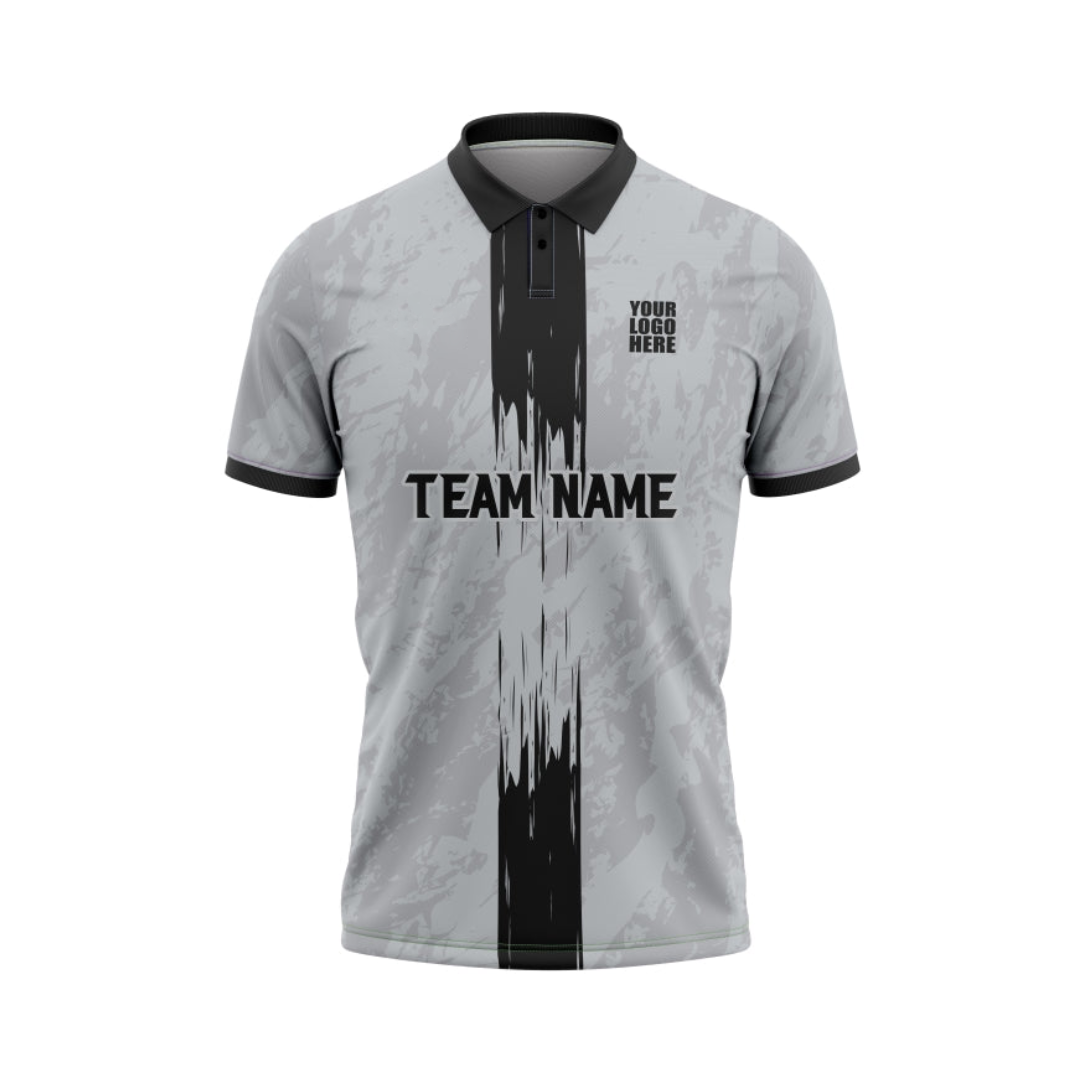 Grey Black Custom Cricket Team Jersey