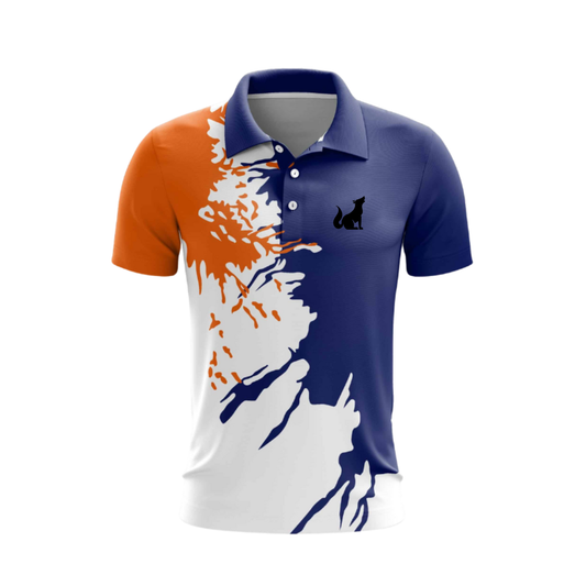 White Blue Spread Customized Cricket Team Jersey