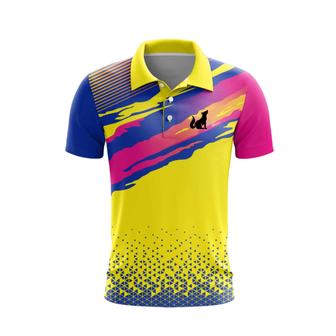 Customised Cricket Jersey Yellow Pink