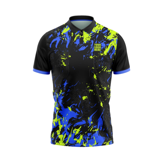 Customised Cricket Jersey Blue Black Yellow GW-CU15 - GW Sports App