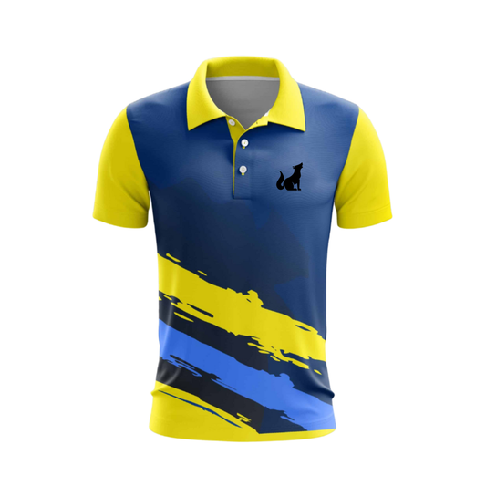 Yellow Blue Black Custom Cricket Jersey