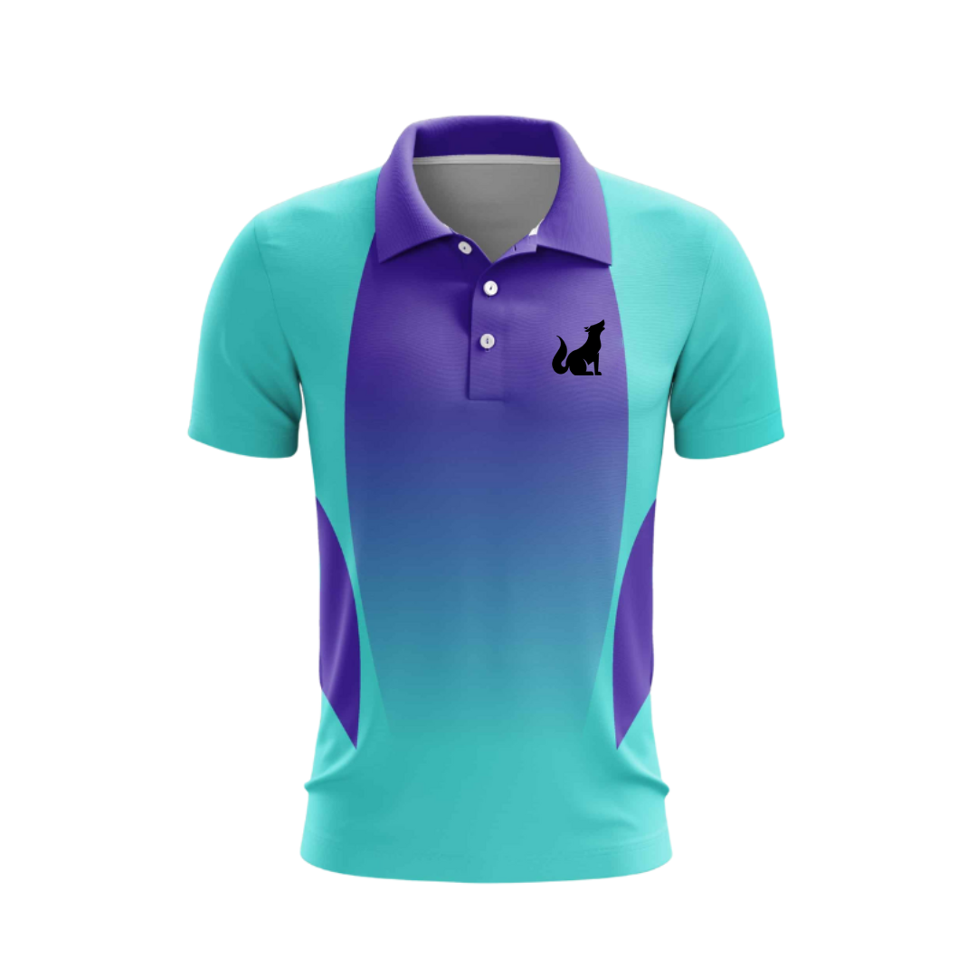 Custom Sea Blue and Purple Cricket Apparel