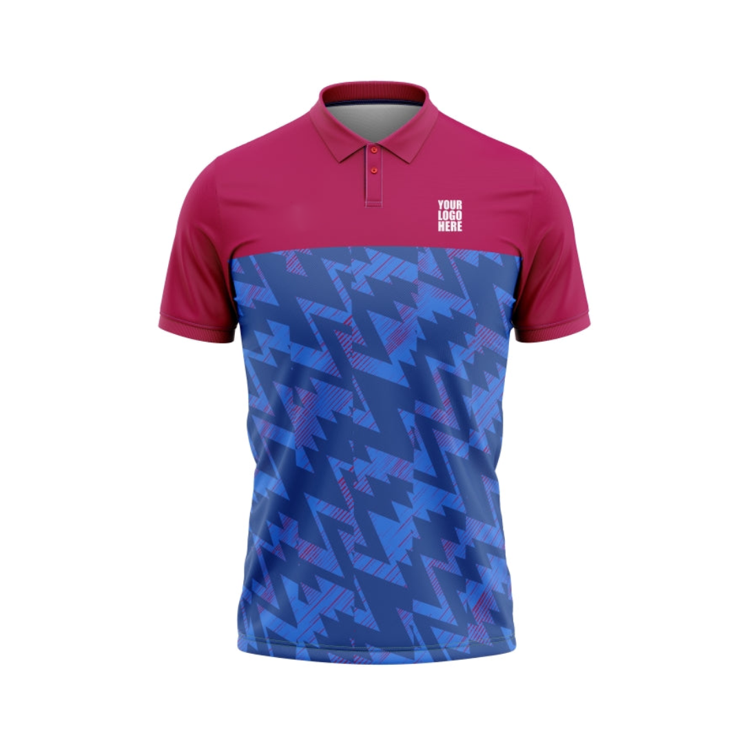 Magenta Blue Customized Cricket Team Jersey