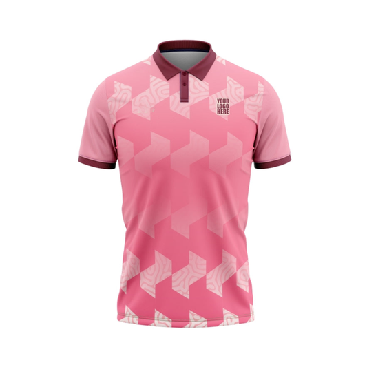 Pink Maroon Customized Cricket Team Jersey