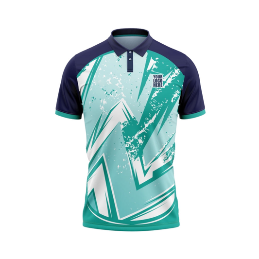 Persian Green Pattern Customized Cricket Team Jersey