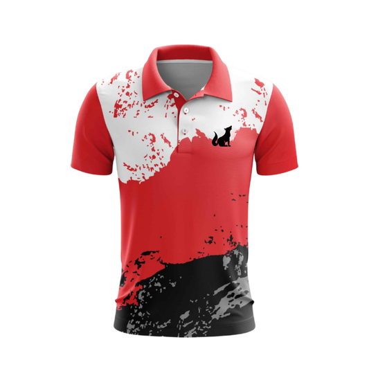 Cricket Customised Sports Jersey Red White