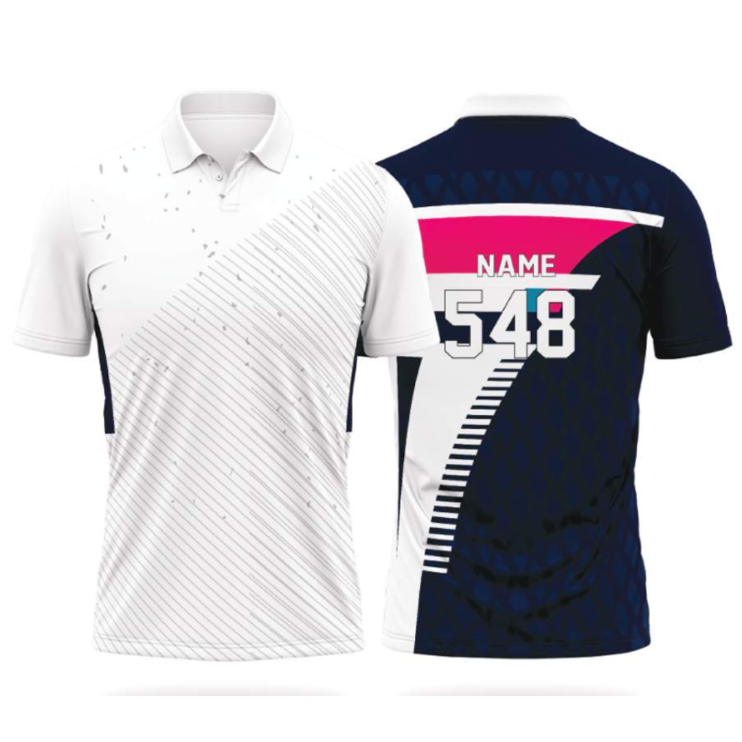 Customised Cricket Jersey White Black GW-CU201 - GW Sports App