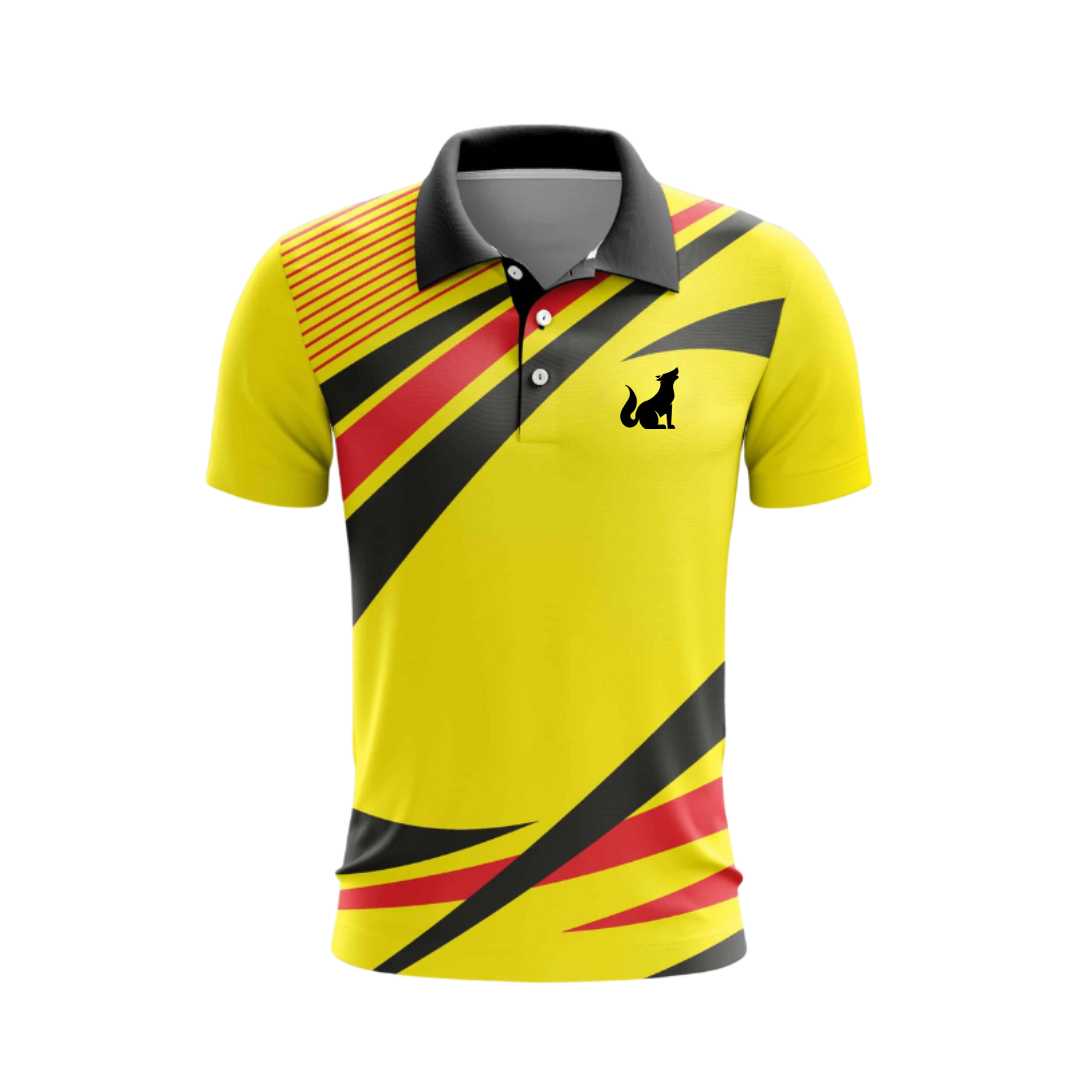 Yellow Zig Zag Custom Cricket Team Jersey