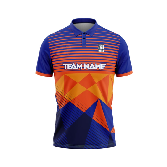 Customised Cricket Jersey Blue Oranje GW-CU14 - GW Sports App