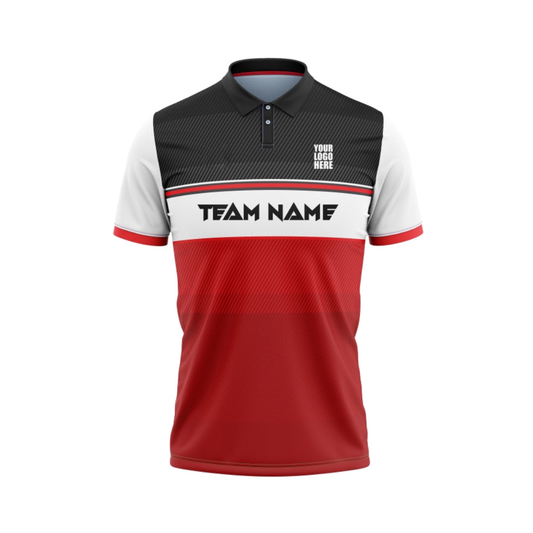 Customised Cricket Jersey Red Black White GW-CU117 - GW Sports App