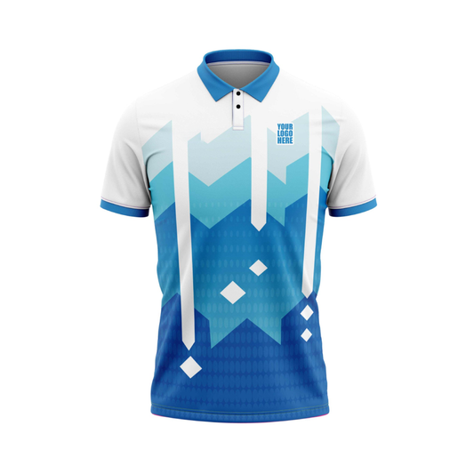 Customised Cricket Jersey White Blue GW-CU139 - GW Sports App