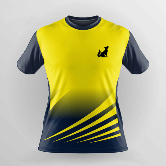 Football Jersey Navy Blue Lemon Yellow