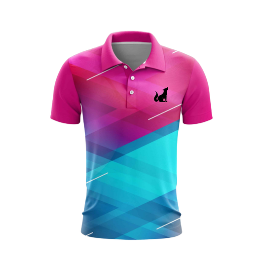 Customised Cricket Jersey Pink Blue