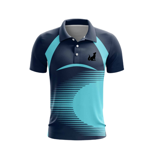 Sublimation Cricket Team Jersey Sea Blue Navy Blue