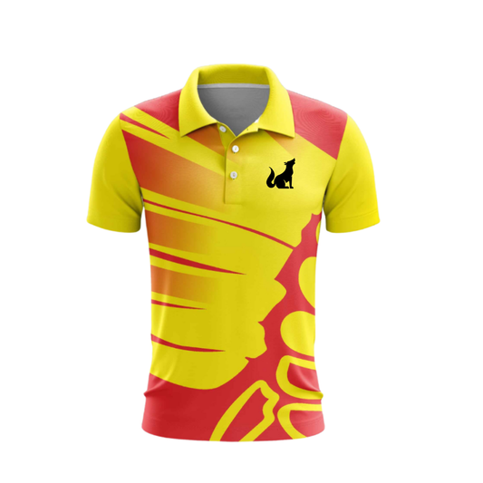 Cricket Sports Custom Jersey Red Yellow