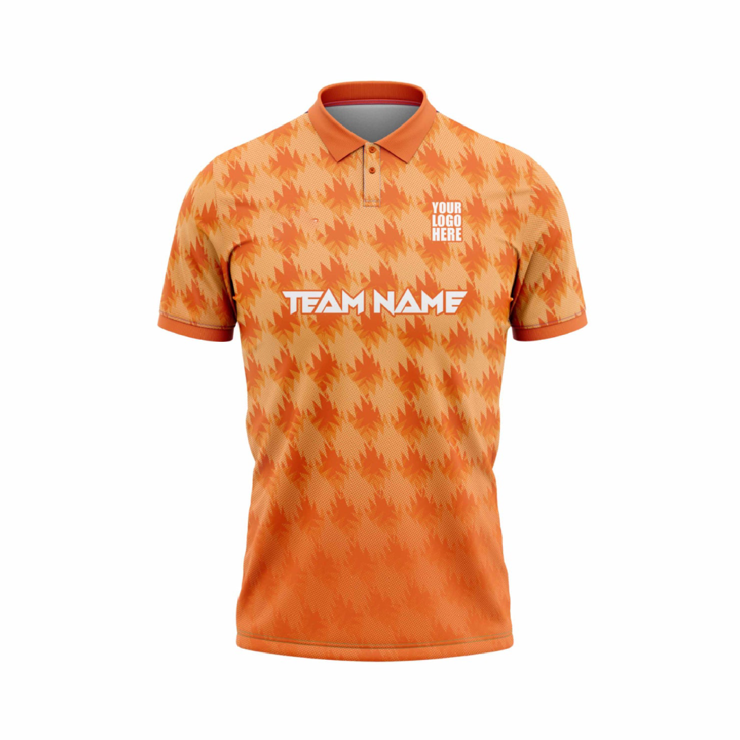 Orange Leaf Custom Cricket Team Jersey