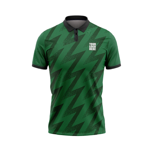 Customised Cricket Jersey Green Zig Zag GW-CU79 - GW Sports App