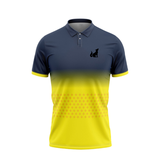 Yellow Blue Customized Cricket Team Jersey Design