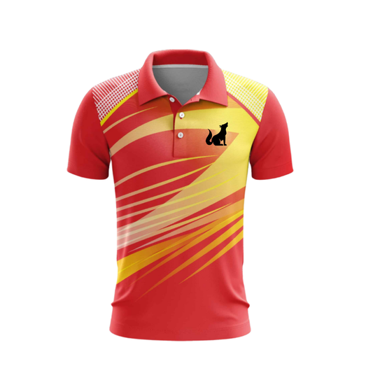 Custom Cricket Team Jersey Red Yellow