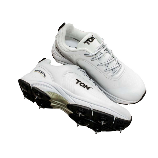 SS Ton Pro 9000 Cricket Spike Shoes -White/Black